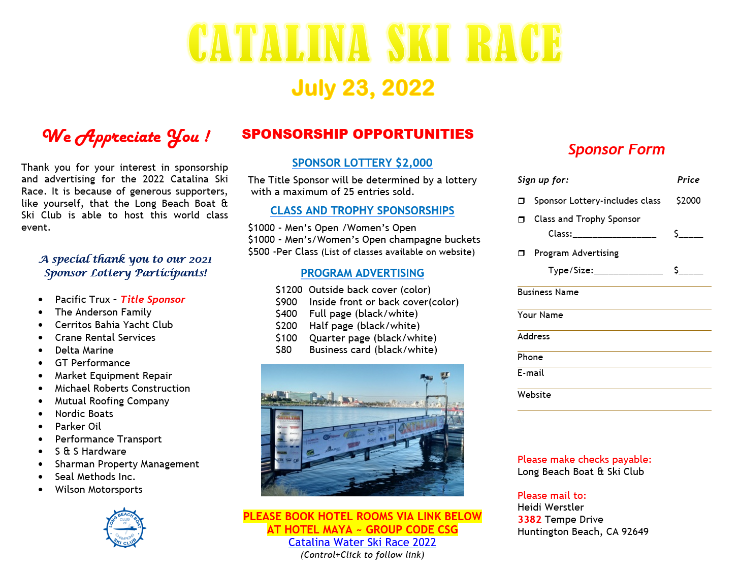 A Sponsor Catalina Ski Race