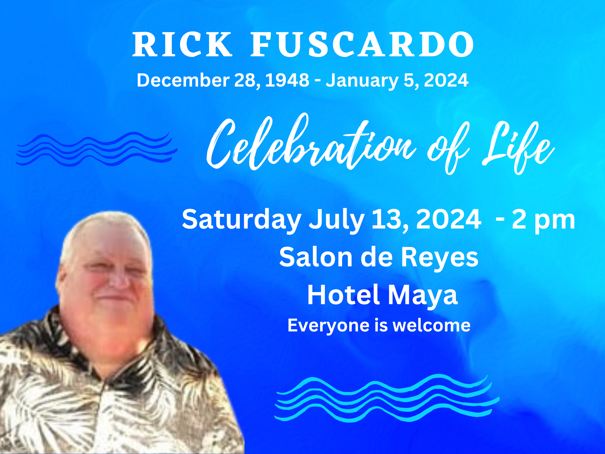 REV celebration of life rick fuscardo time change